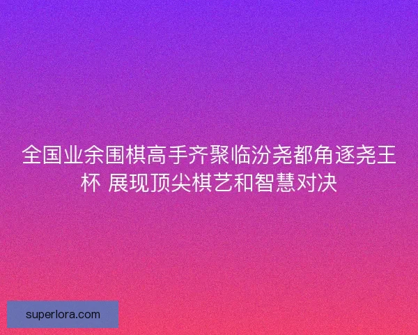 全国业余围棋高手齐聚临汾尧都角逐尧王杯 展现顶尖棋艺和智慧对决 全国业余围棋高手齐聚临汾尧都角逐尧王杯 展现顶尖棋艺和智慧对决