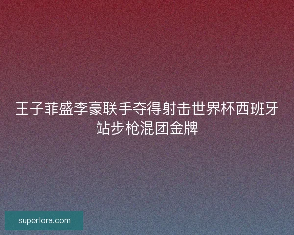 王子菲盛李豪联手夺得射击世界杯西班牙站步枪混团金牌